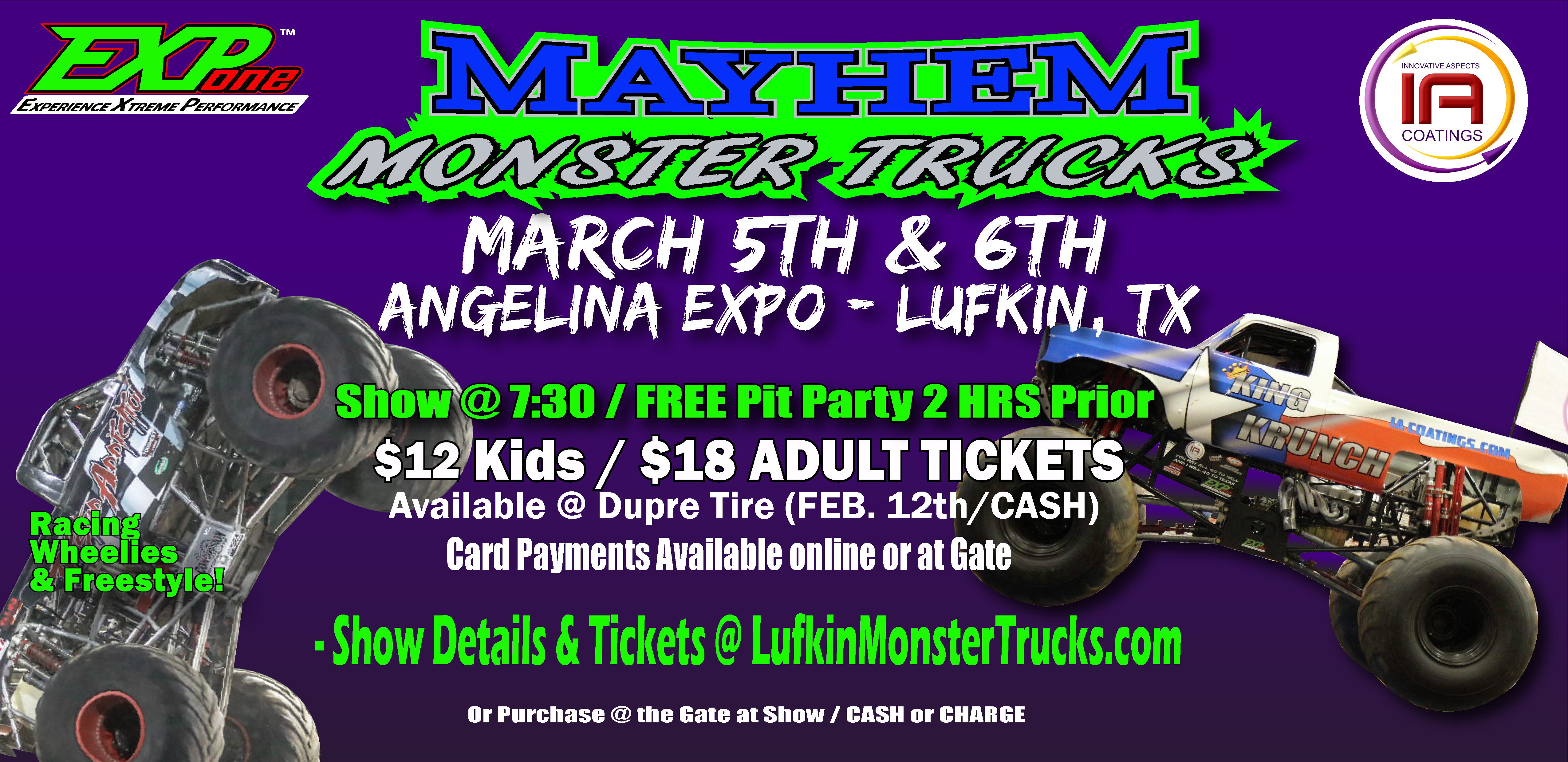 Mayhem Monster Truck Show Coming To Lufkin, Texas