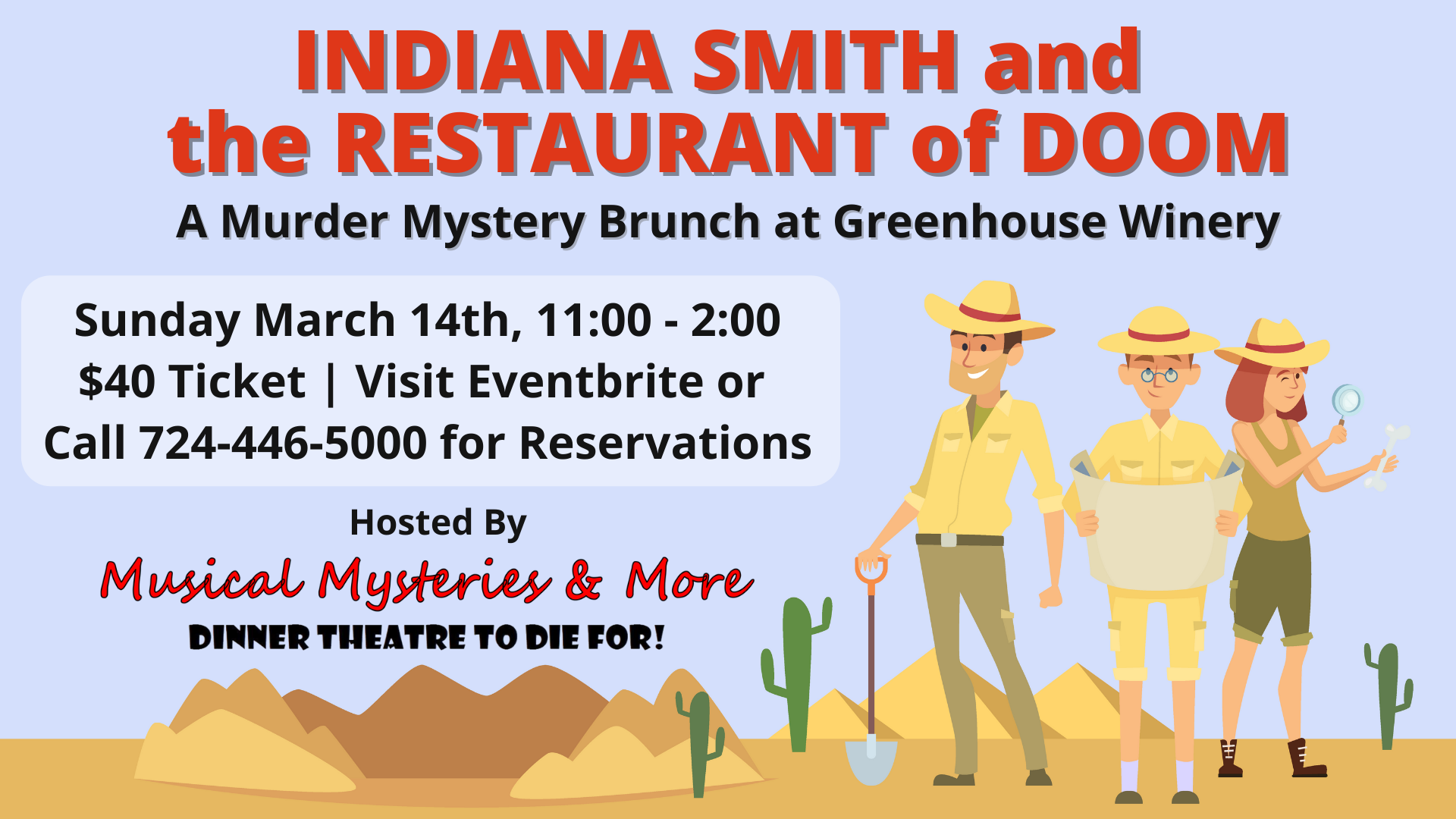 Murder Mystery Brunch: Indiana Smith and The Restaurant of Doom