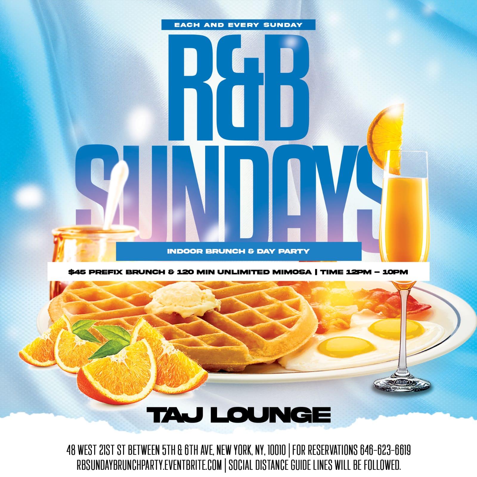 R & B Sundays Brunch & Dinner Party Experience | Unlimited Mimosa!