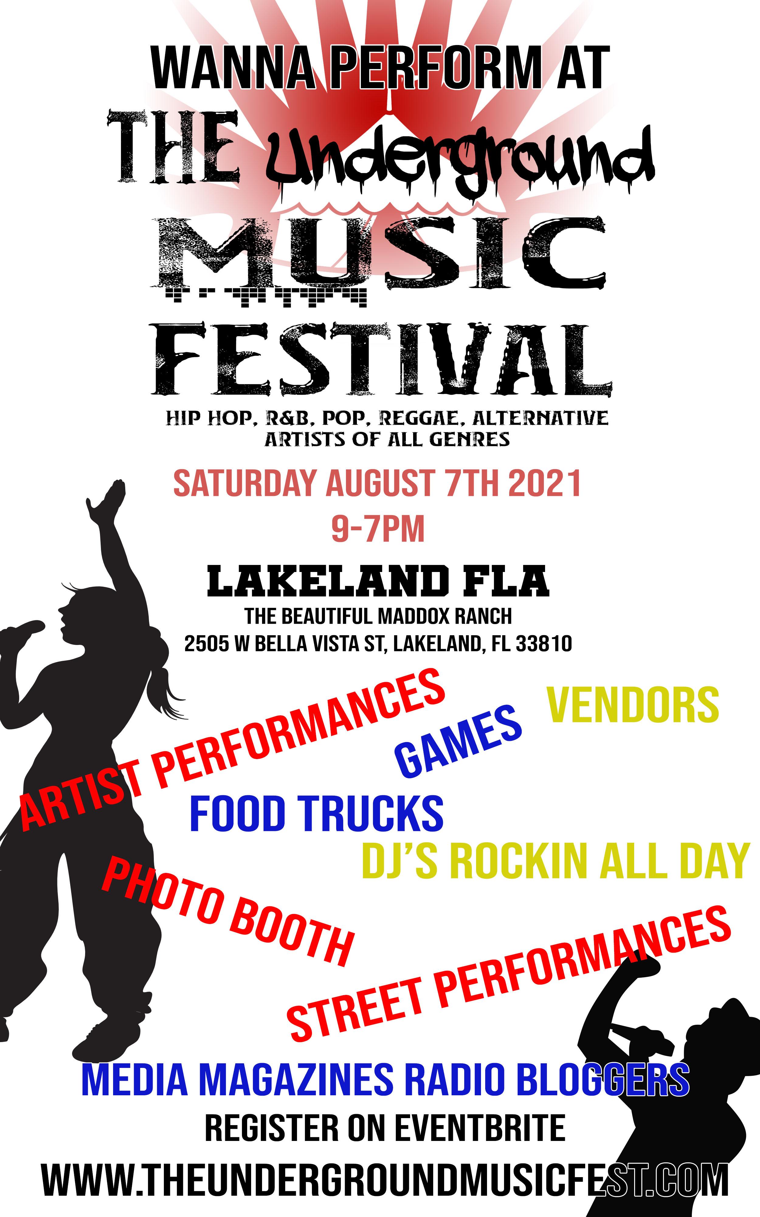The Underground Music Festival Lakeland Fl 7 Aug 21