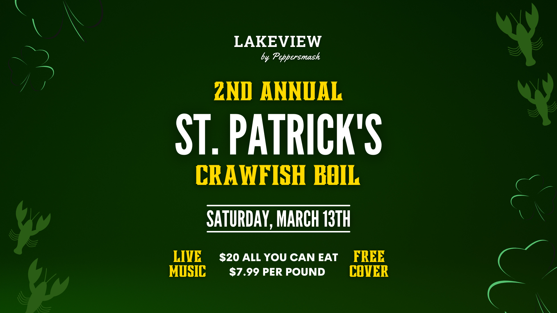 The Colony's St. Patricks Day Crawfish Boil