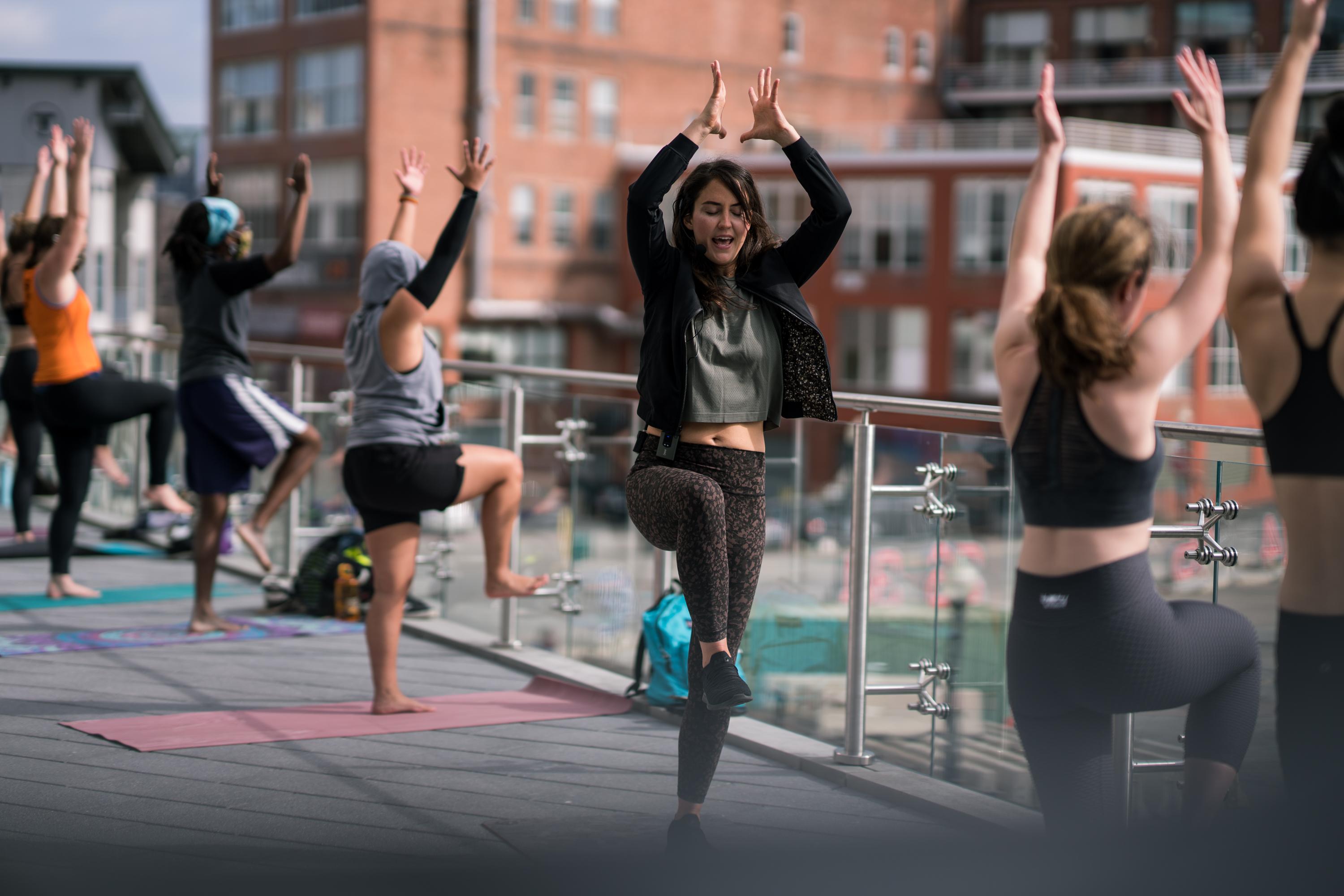 Yoga in the Plaza at Bower Boston