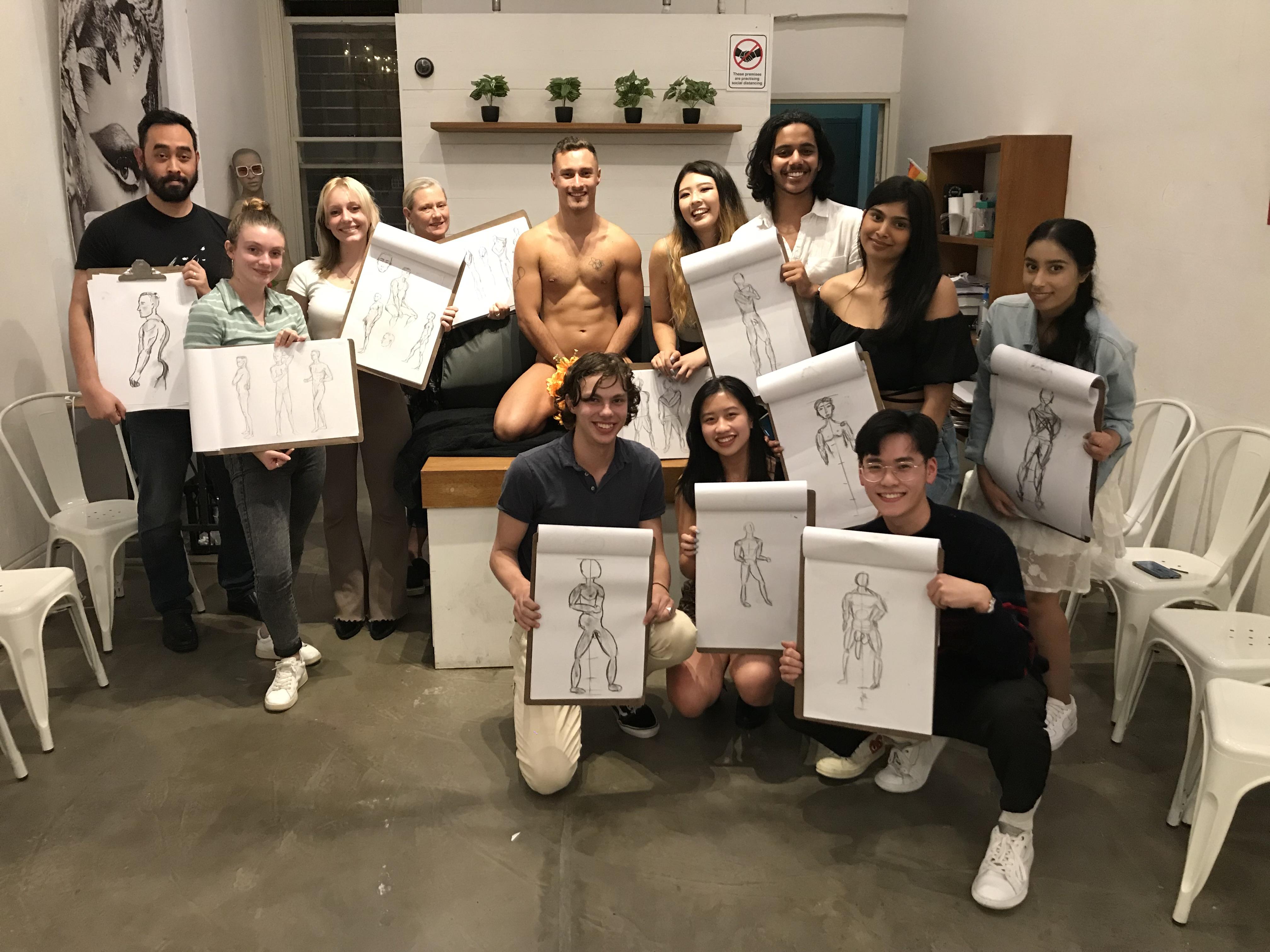 Male Model Life Drawing Class