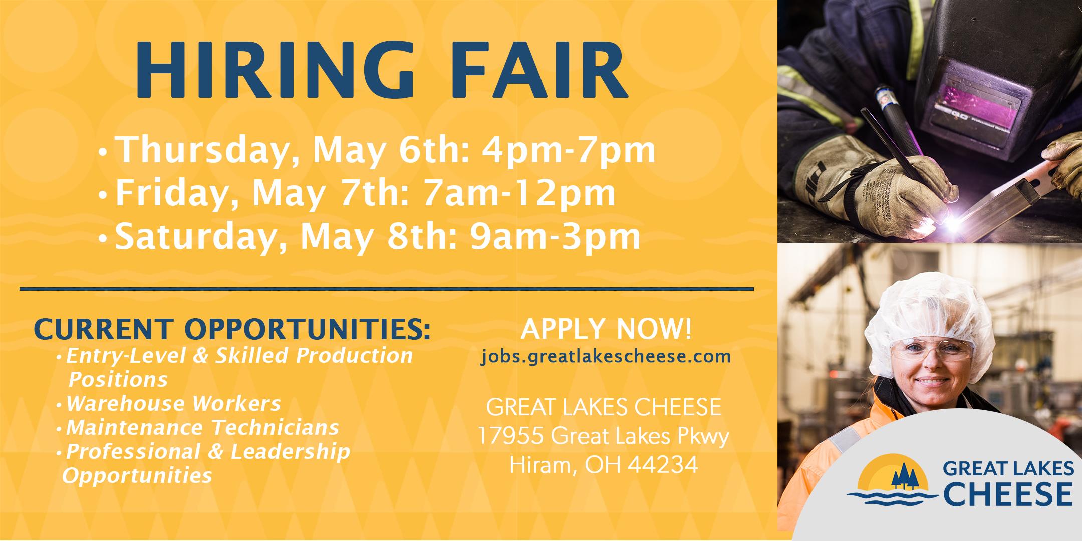 Great Lakes Cheese Career Fair Hiram OH 6 MAY 2021