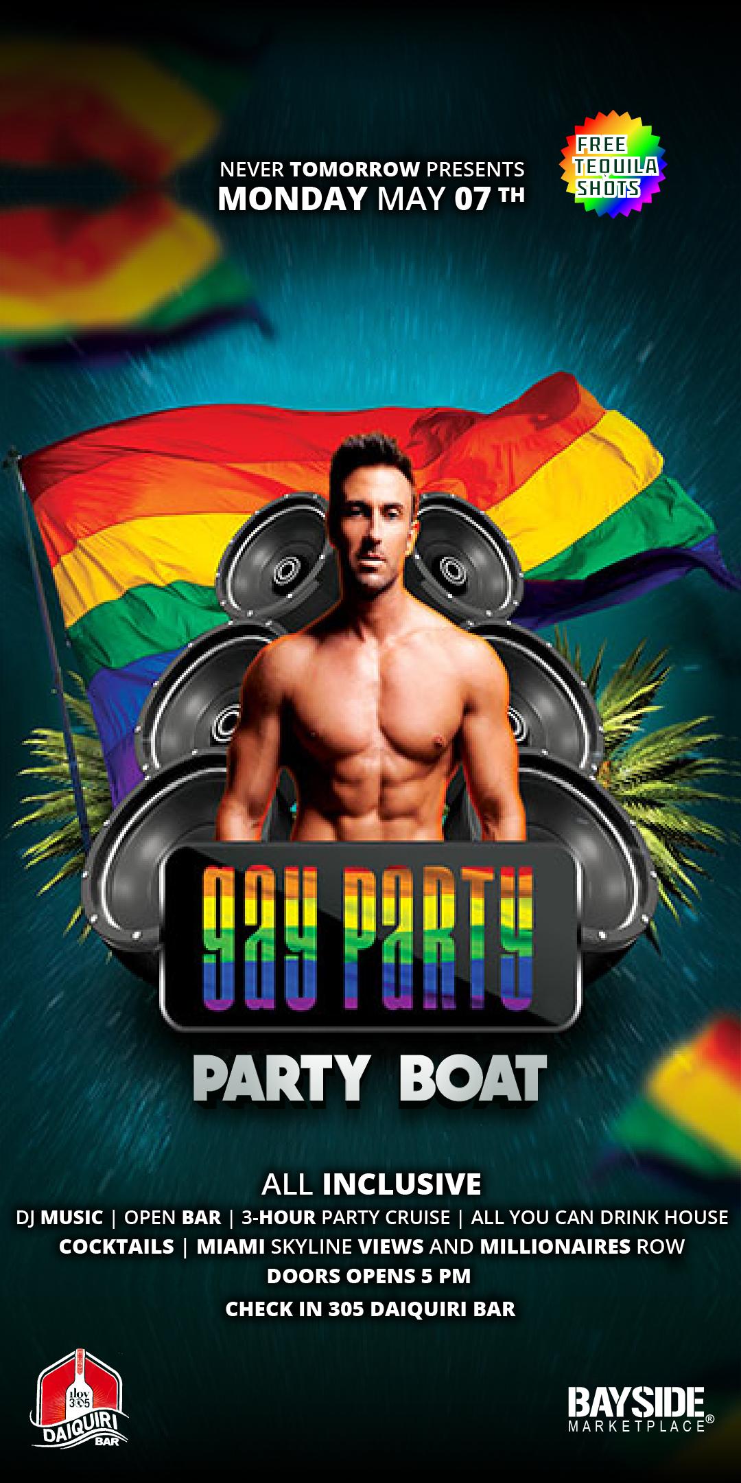 GAY PRIDE MIAMI PARTY BOAT - 17 MAY 2021