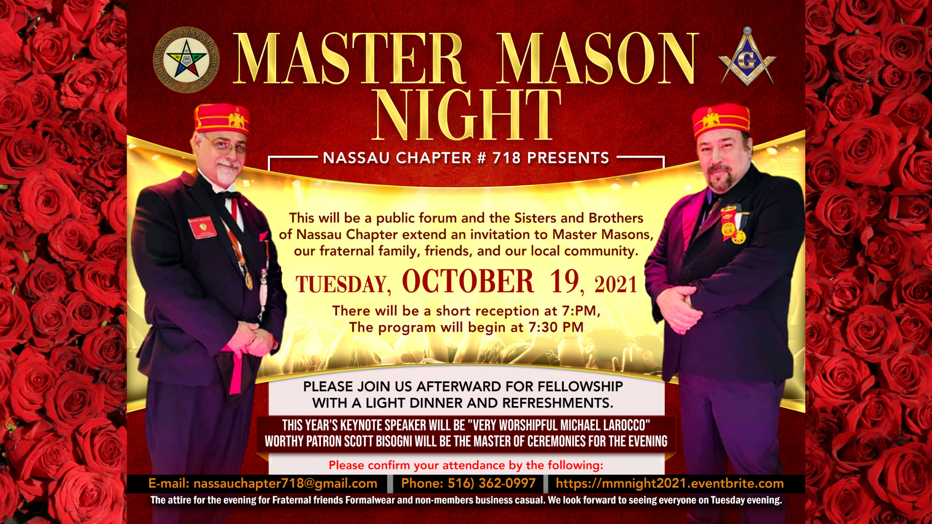 Nassau Chapter # 718 presents Master Mason Night