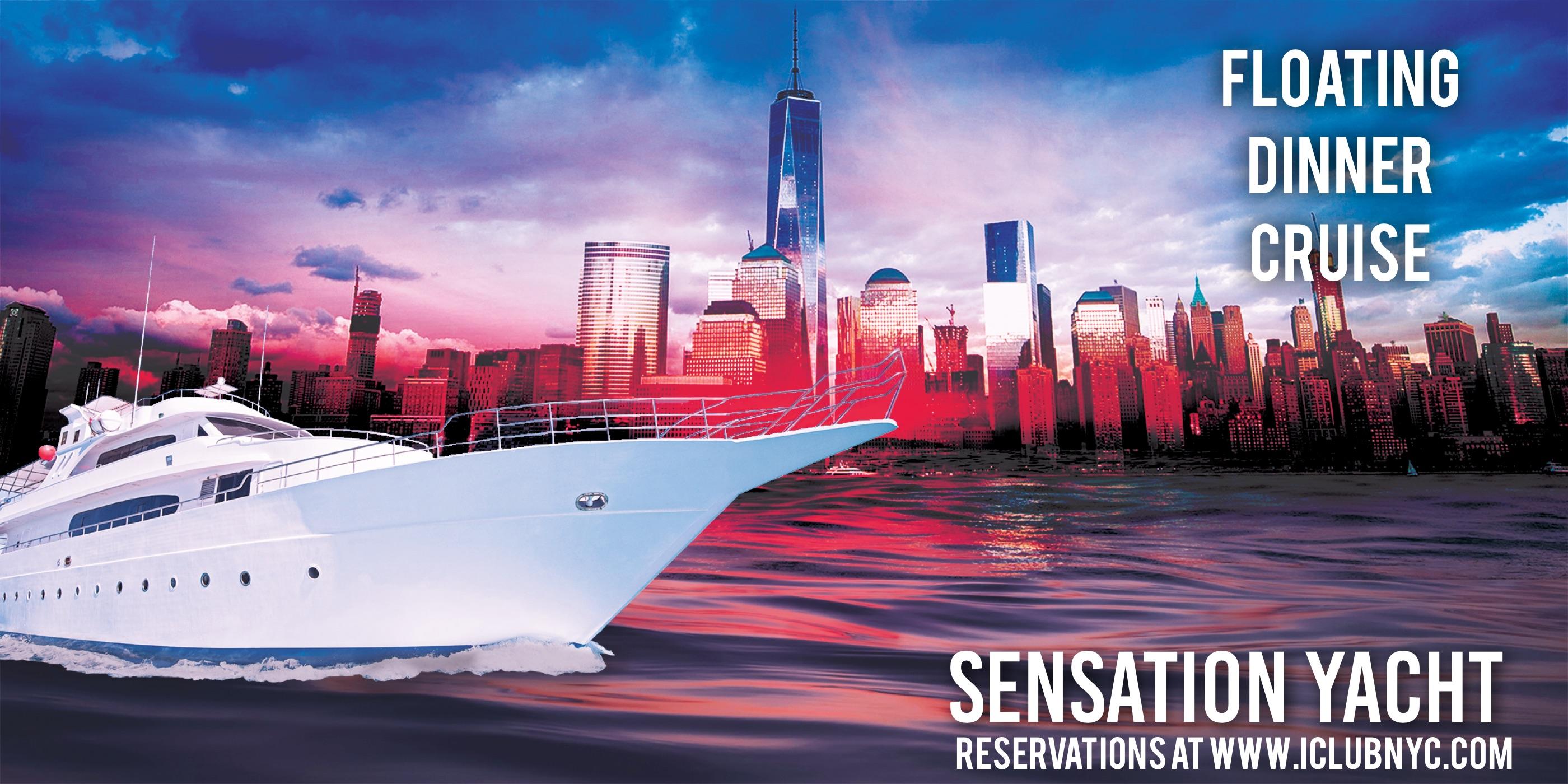 #1 NYC BOOZE CRUISE DINNER PARTY CRUISE | SENSATION YACHT