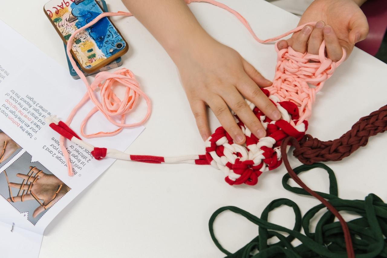 LCF Activities Week: Finger knitting with LCF Library