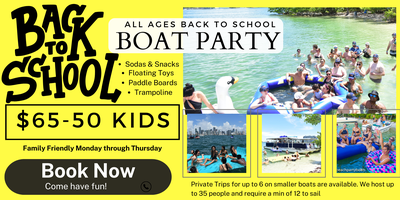 Boat Party All Ages with Water Toys Back to School Monday (11am to 2pm)  Tickets, Multiple Dates