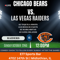 Ticket Giveaway opportunity for 2 tickets to the Las Vegas Raiders game on  Oct. 10th against the Chicago Bears.