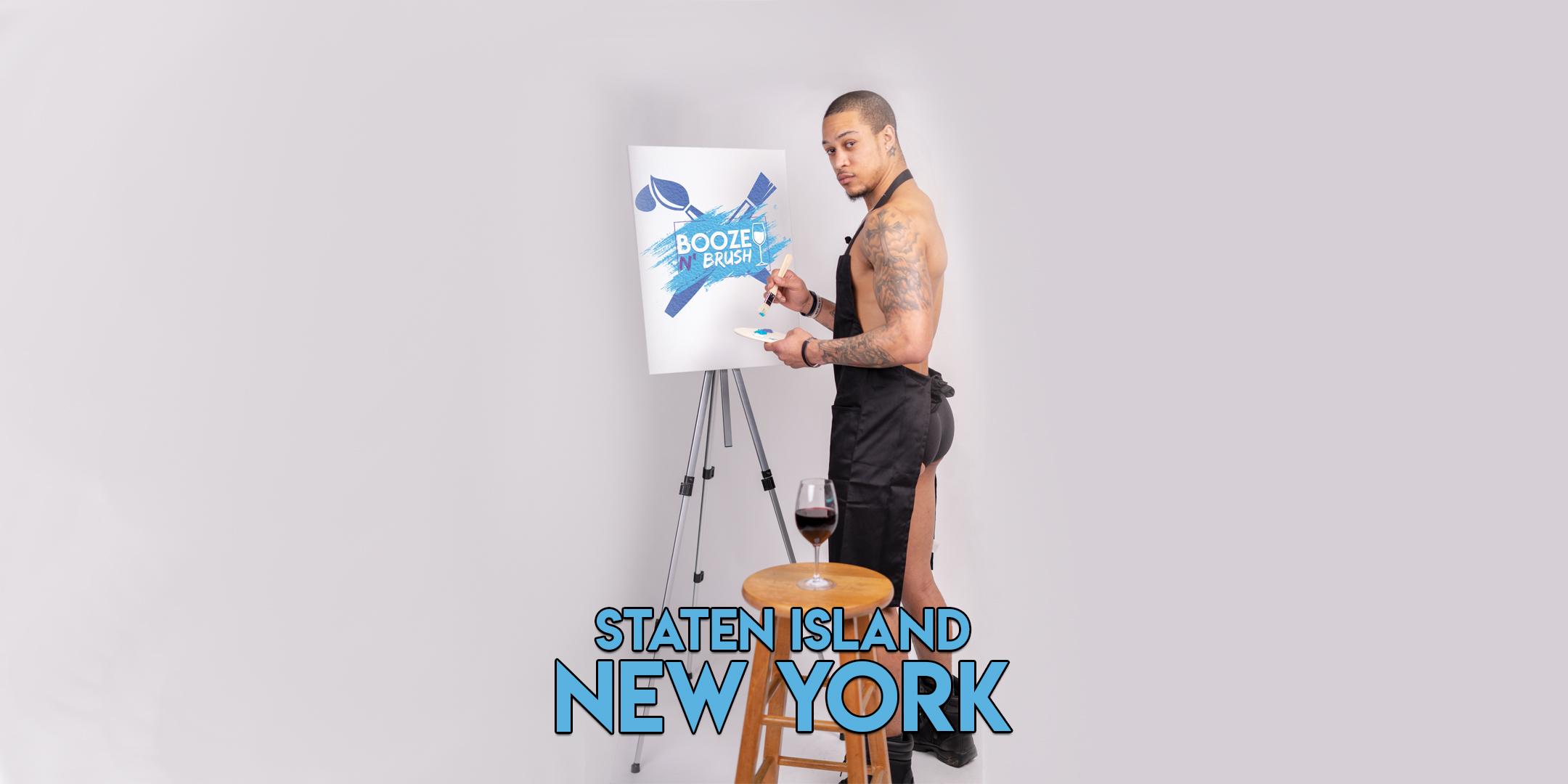 Booze N' Brush Next to Naked Sip n' Paint Staten Island, NY - Exotic Male Model Painting Event 