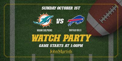 Miami Dolphins vs Buffalo Bills Watch Party At JohnMartin's