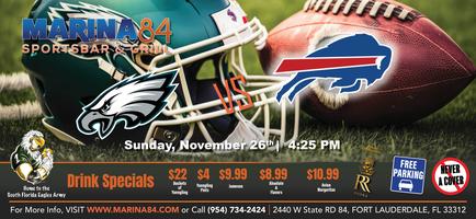 Eagles vs NY Jets Watch Party Marina84, Marina 84 Fort Lauderdale, October  15 2023