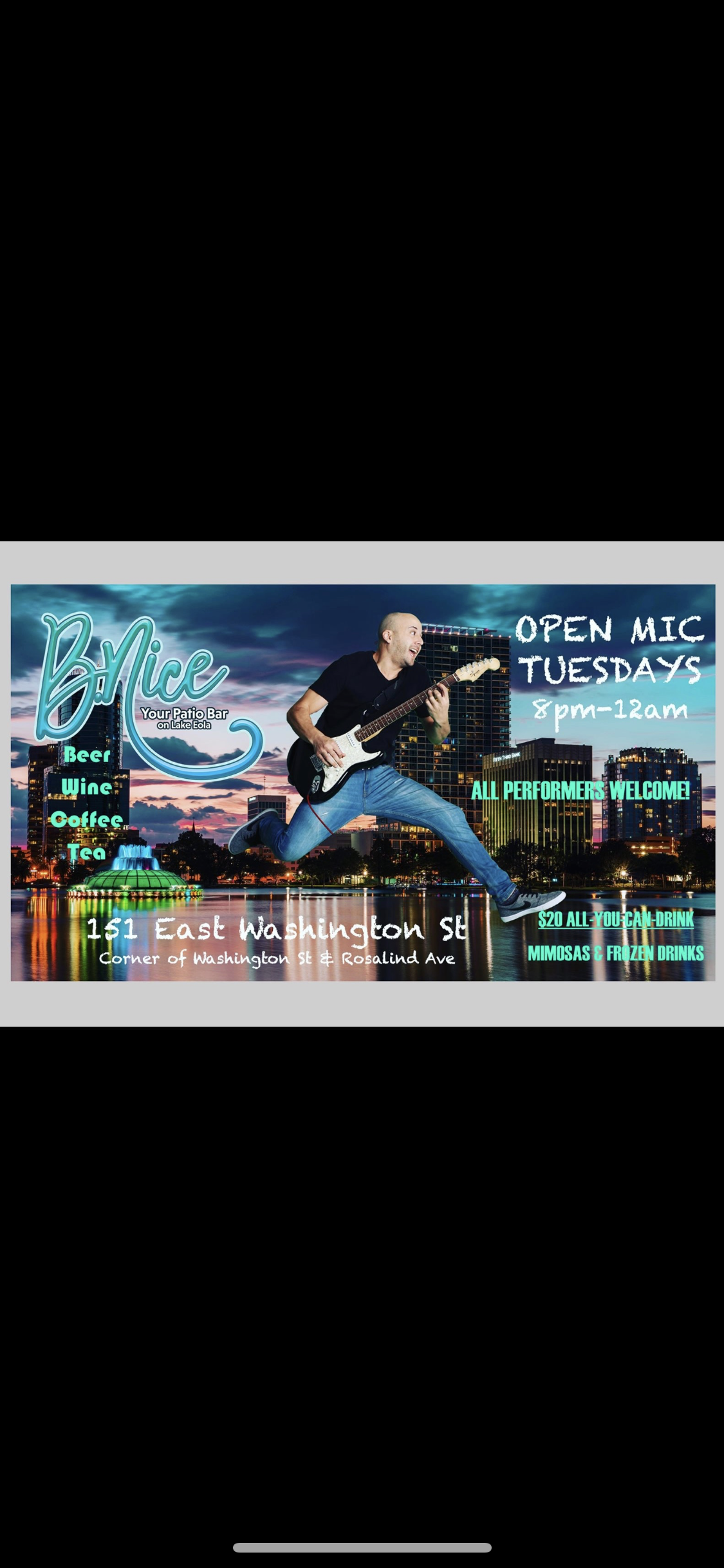 OPEN MIC NIGHT - Every Tuesday at B Nice Orlando Patio Bar