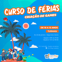 Curso de Férias: Criação de Games - 10 a 13 anos Ingressos, Seg, 08/01/2024  às 09:00