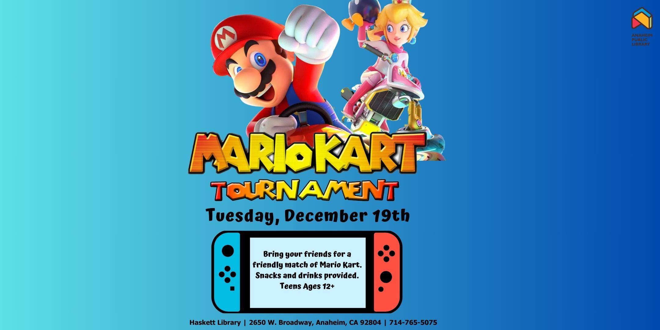 Mario Kart Tournament at Haskett Branch Tickets, Tue, Dec 19, 2023