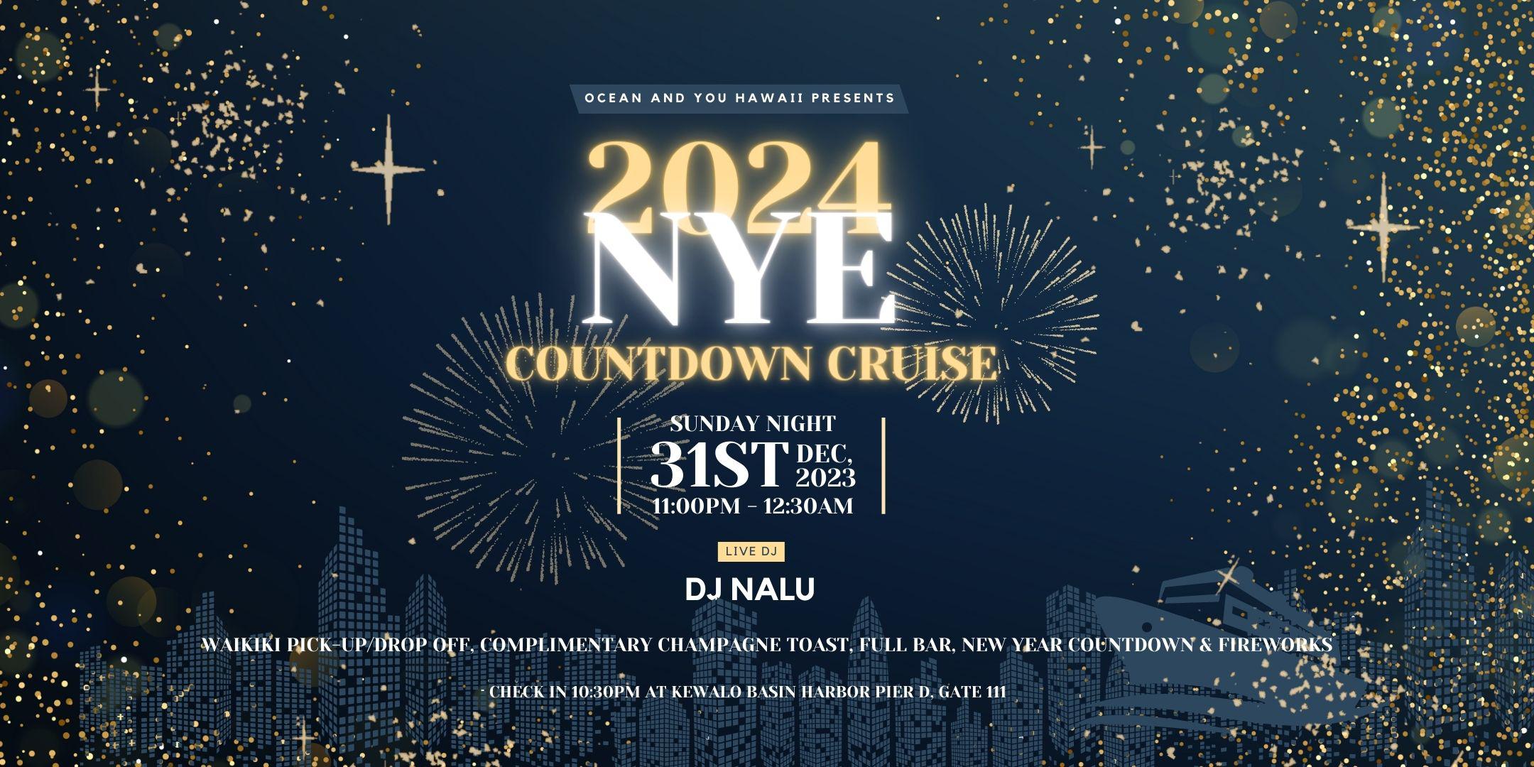 Waikiki New Years Eve CountDown Cruise & Firework Show Tickets, Sun