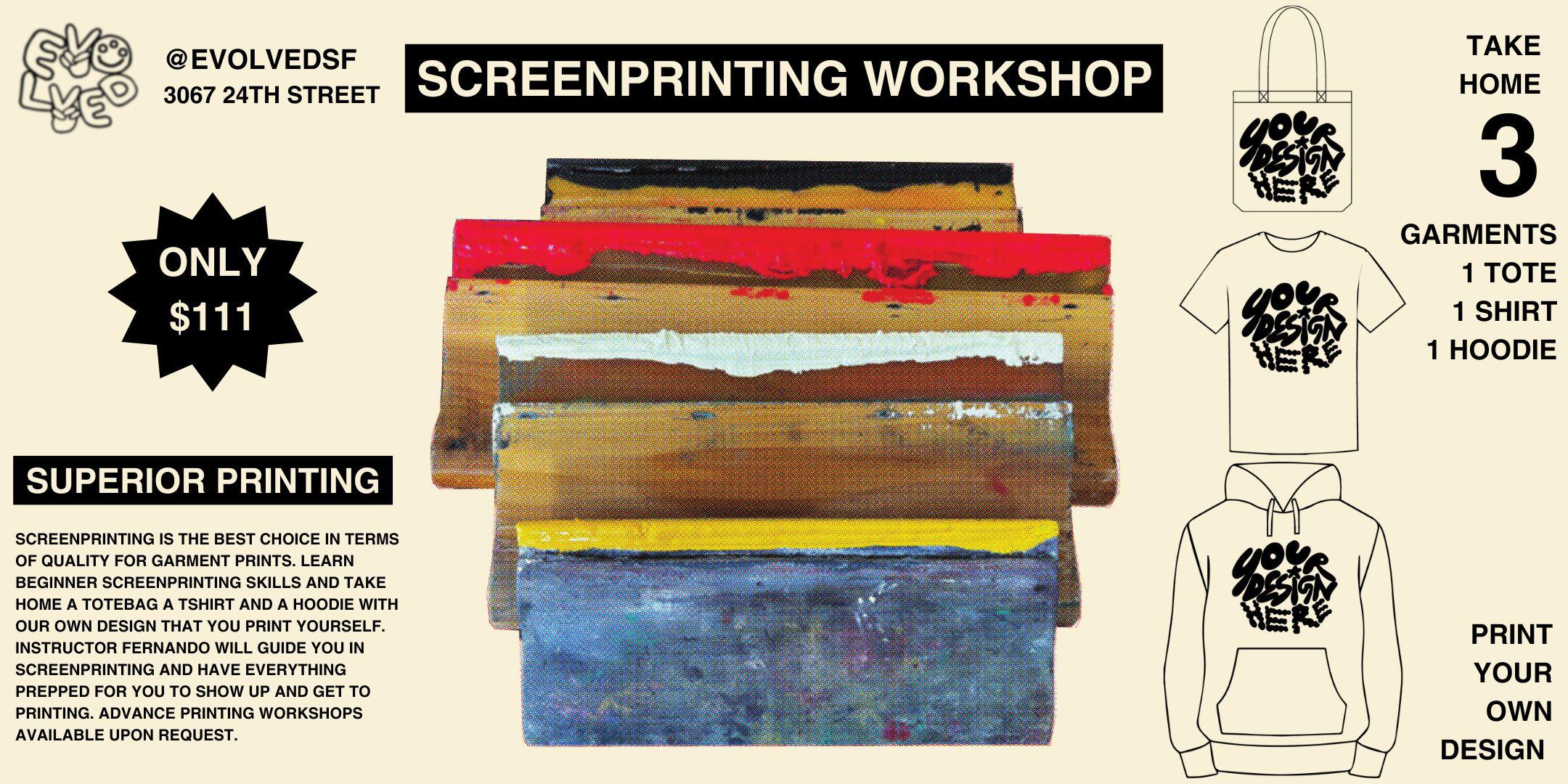 Drop in on Design, Screen Printing Workshop