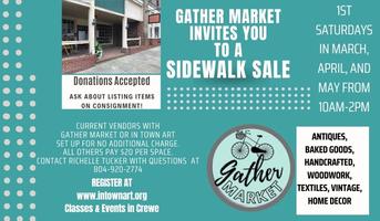 First Saturday Sidewalk Sale, Crewe Gather Market Registration