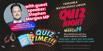 Quiz & Bingo Night With Stephen Morgan MP Fundraiser Tickets, Thu, Mar ...