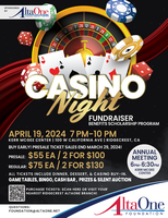 AltaOne Foundation Casino Night Fundraiser Tickets, Fri, Apr 19, 2024 ...