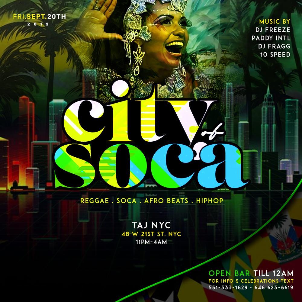 City Of Soca | Open Bar & Free Entry 