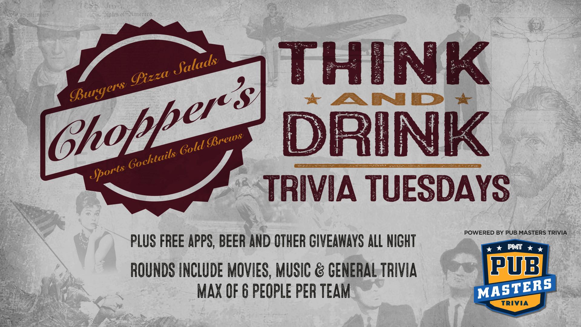 Pub Masters Trivia LIVE at Chopper's Sports Grill - Denver!
