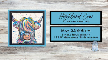 Highland Cow Canvas Painting Tickets Wed May 22 2024 at 6 00 PM