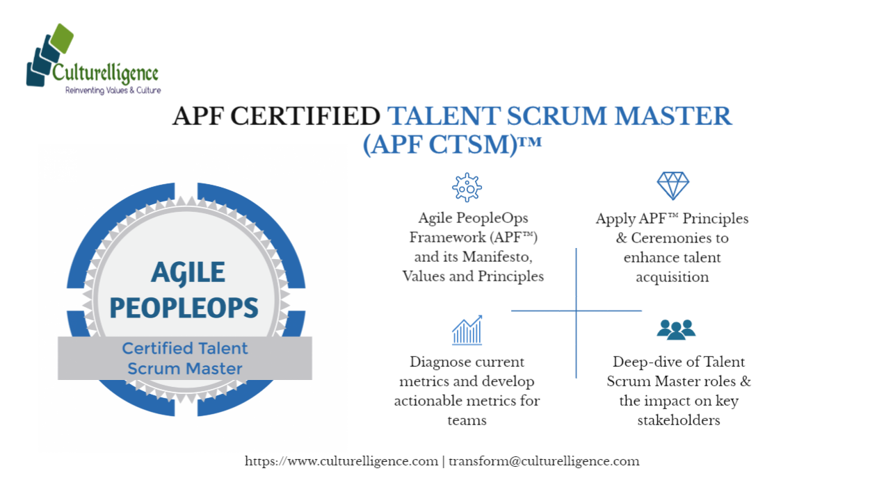 Agile PeopleOps Framework Certified Talent Scrum Master (APF CTSM)™| Austin, TX | Feb 29 - Mar 1 , 2020