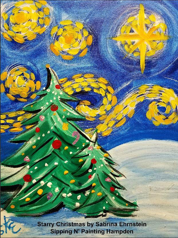 Paint Wine Denver Starry Christmas Wed Dec 11th 6:30pm $35