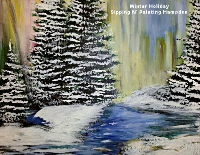Paint Wine Denver Winter Holiday Wed Dec 25th 6:30pm $35