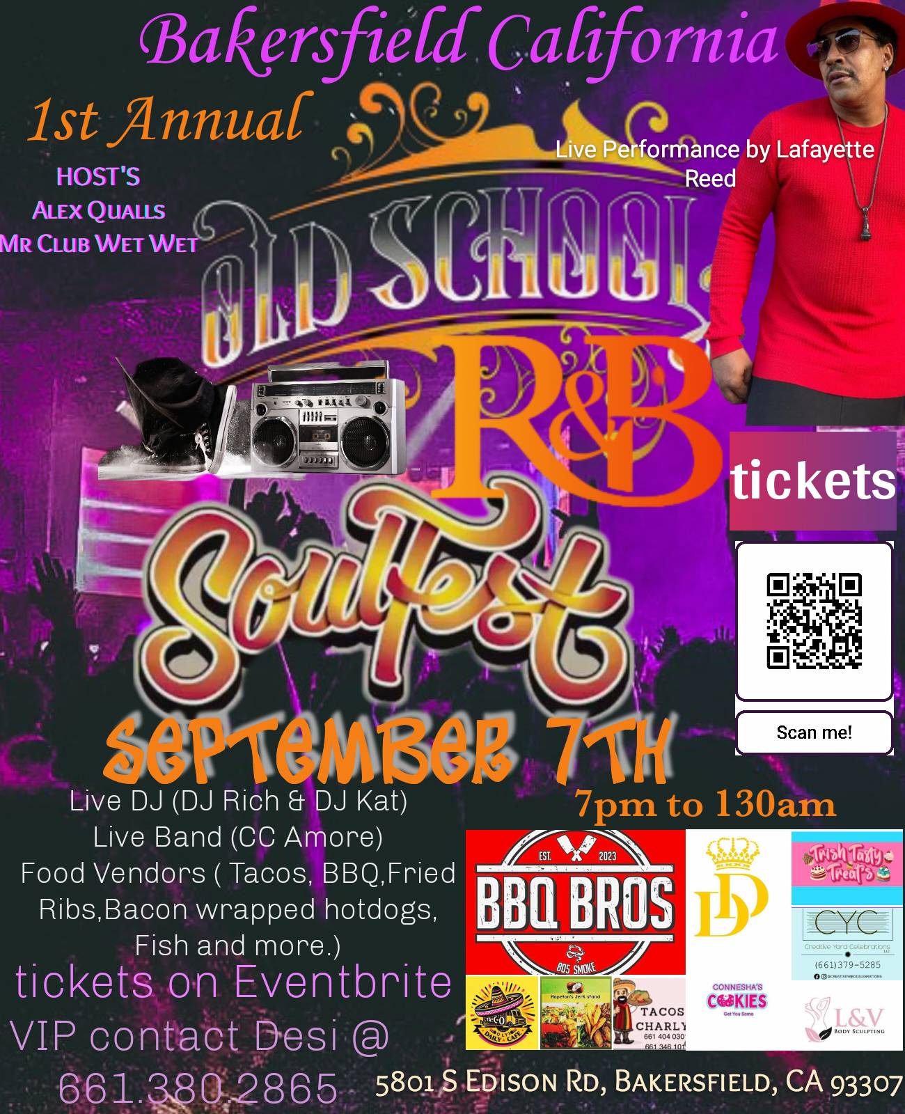 Bakersfield 1st Annual Old School R&B SOUL FESTIVAL Tickets, Sat, Sep 7,  2024 at 6:00 PM | Eventbrite