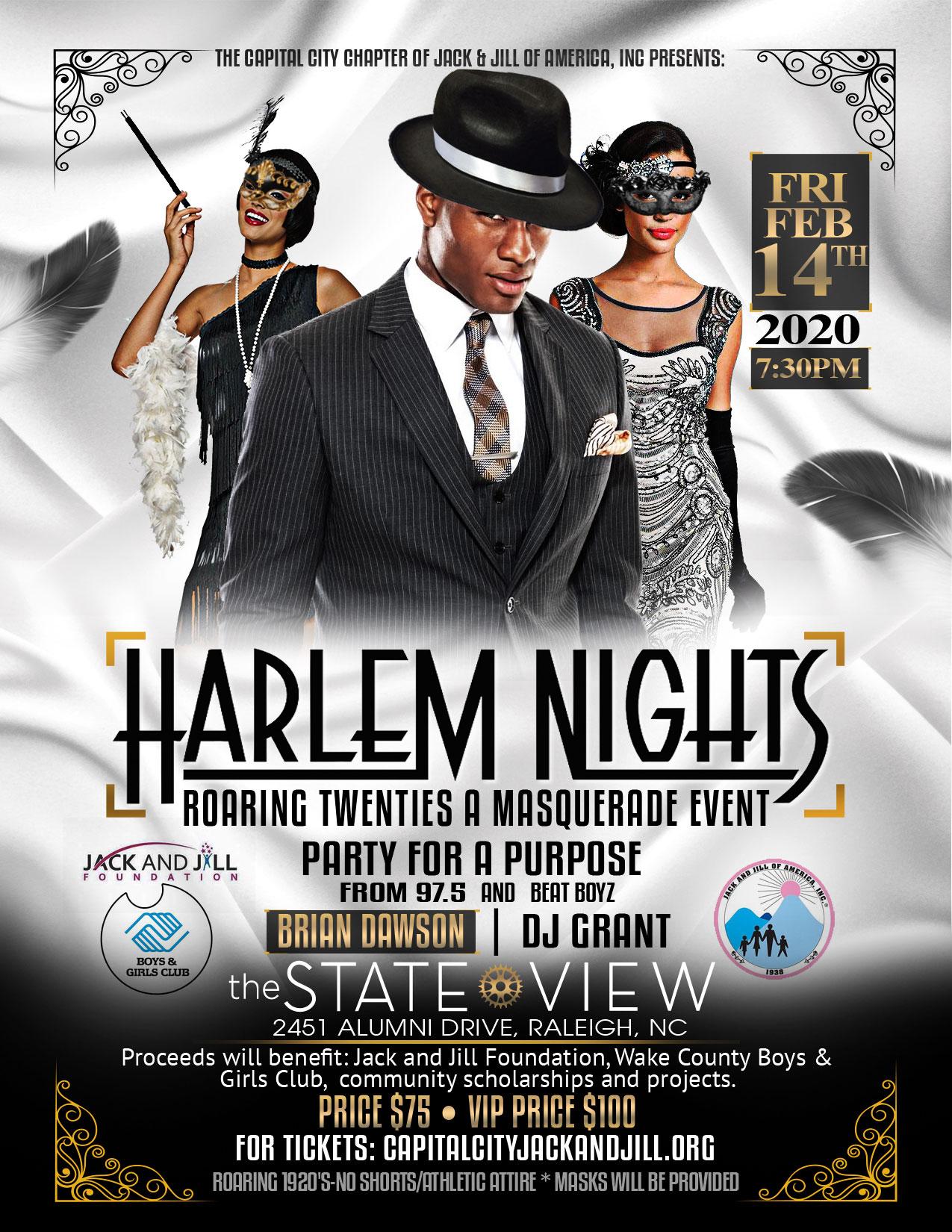 Harlem Nights, Roaring Twenties- A Masquerade Event