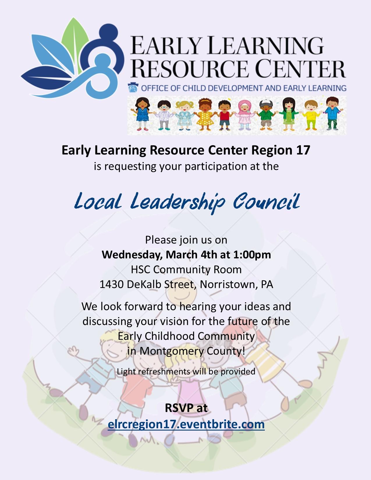 Early Learning Resource Center Region 17 Local Leadership Council