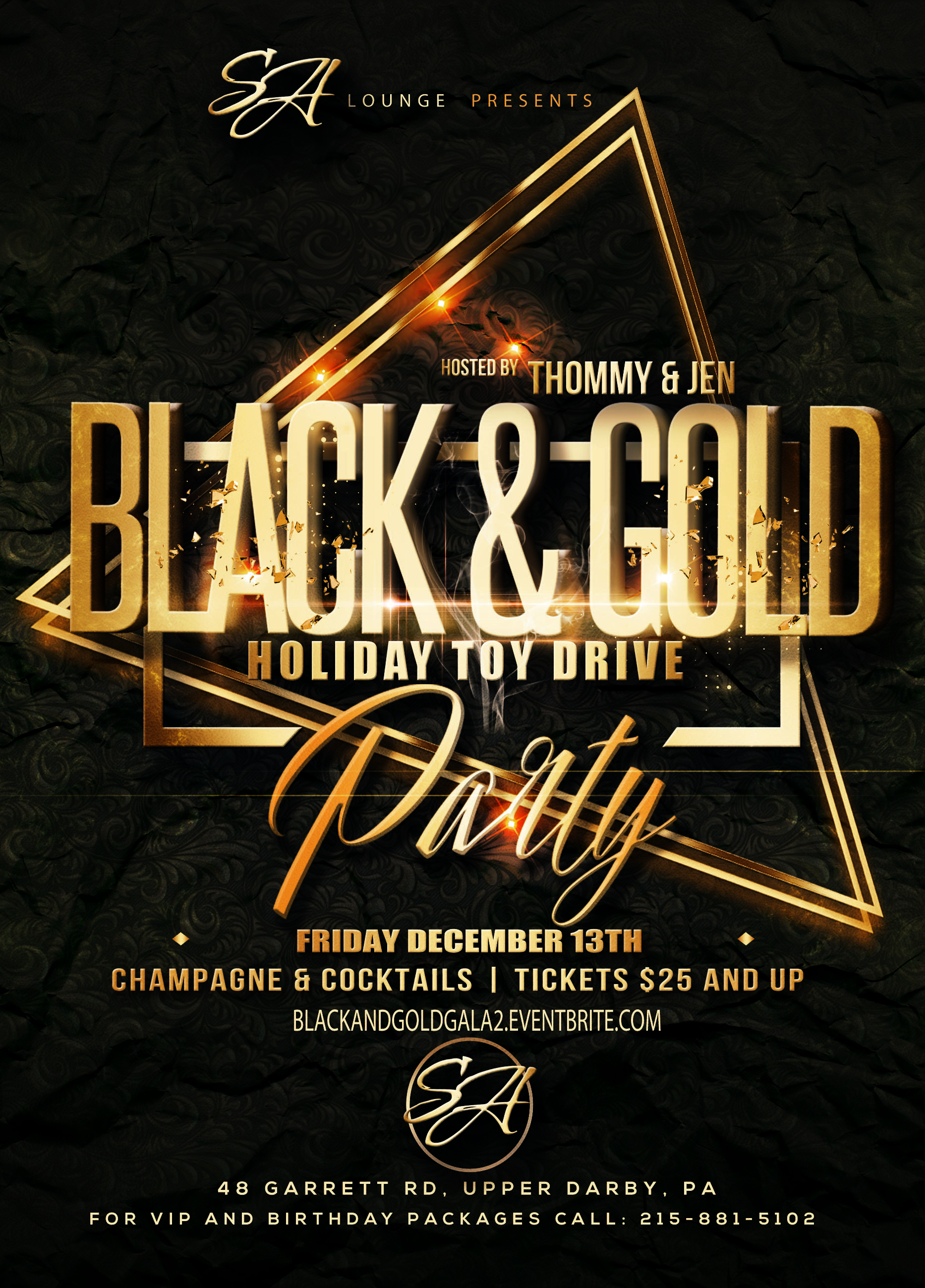 Black and Gold Toy Drive & Party