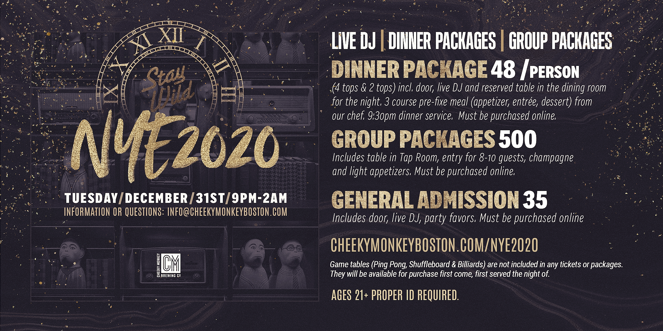 New Year S Eve At Cheeky Monkey Brewing Co 31 Dec 19