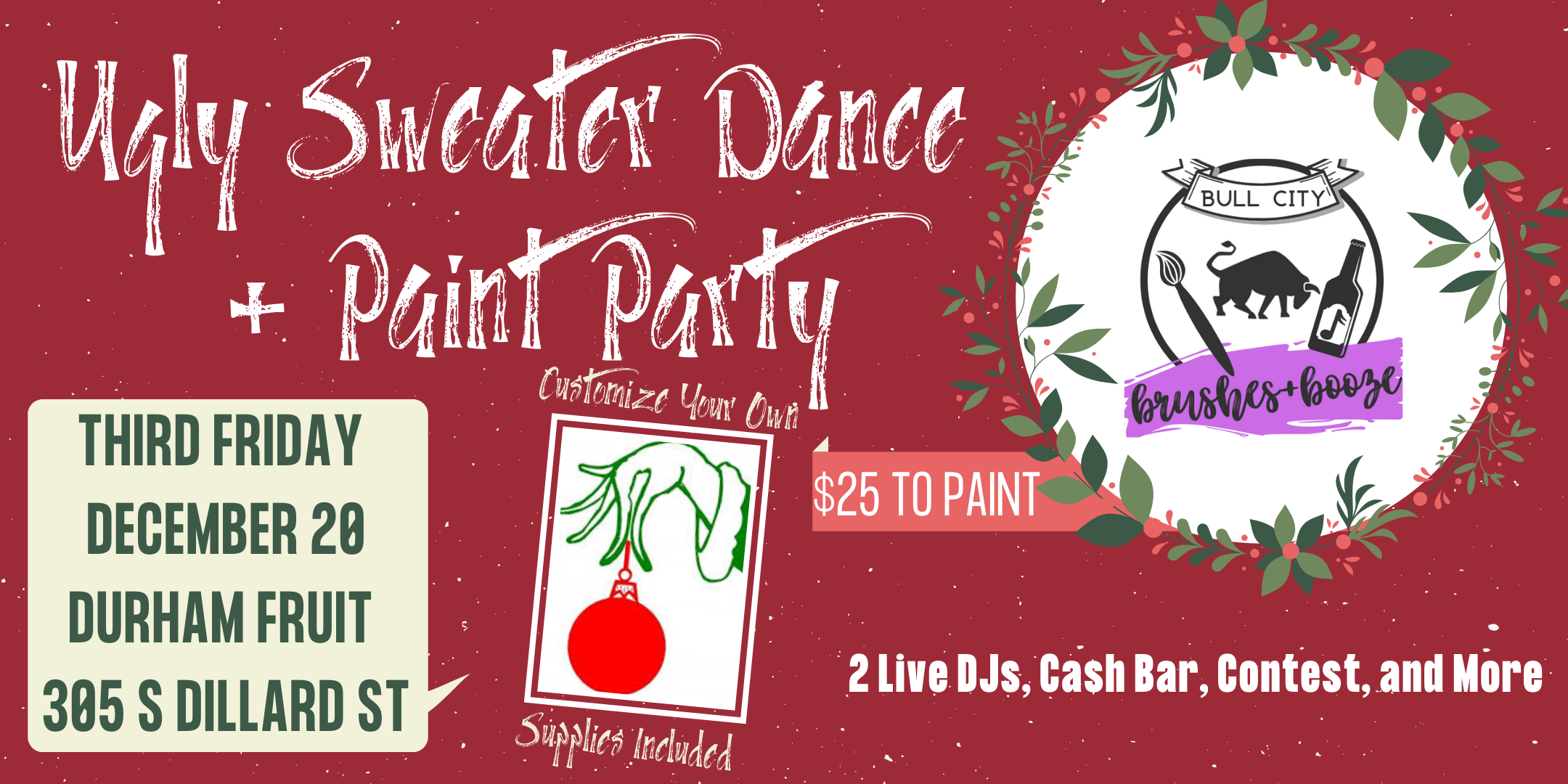 Ugly Sweater Holiday Dance and Paint Party