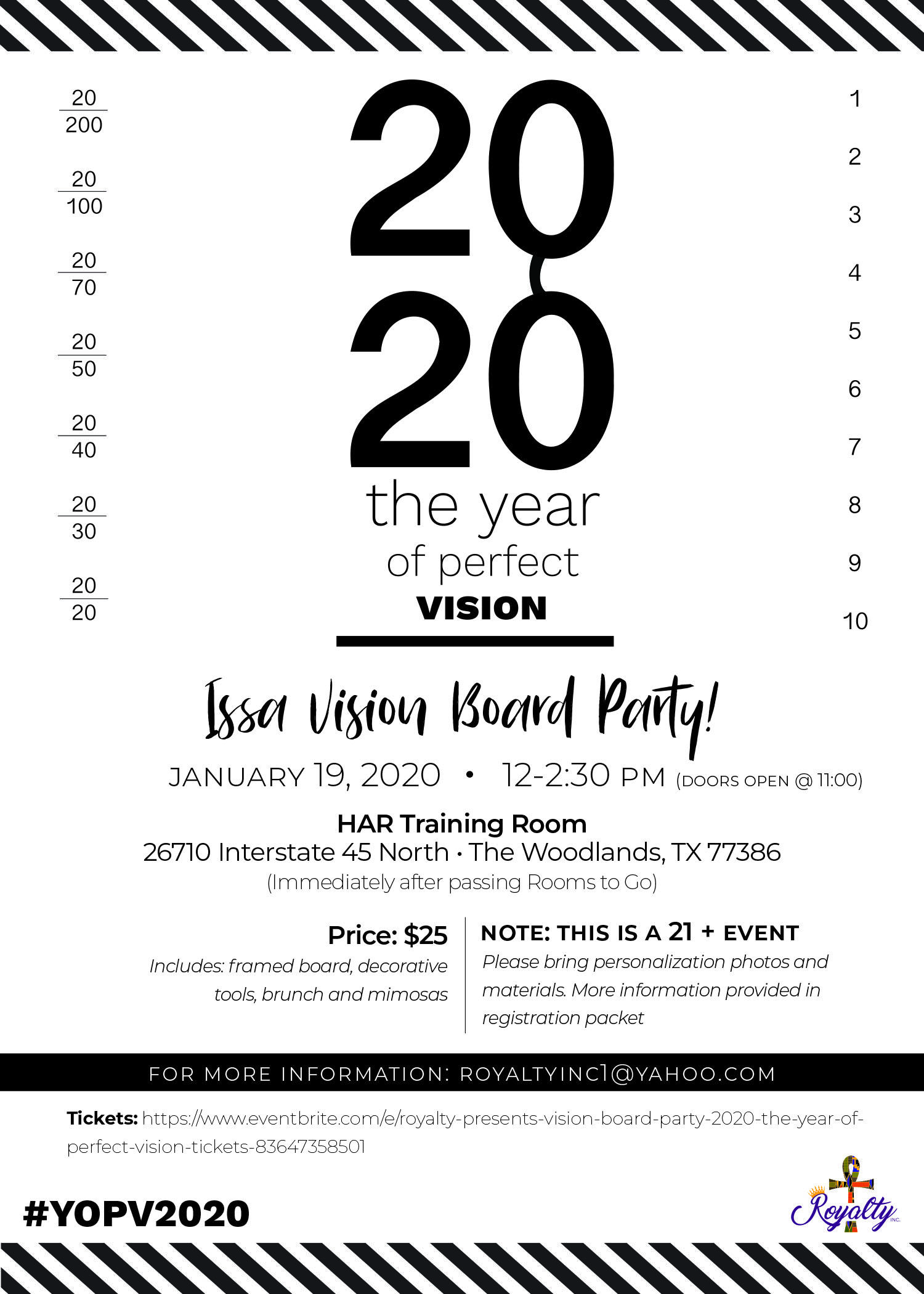 Royalty Presents: Vision Board Party 20/20 The Year of Perfect Vision