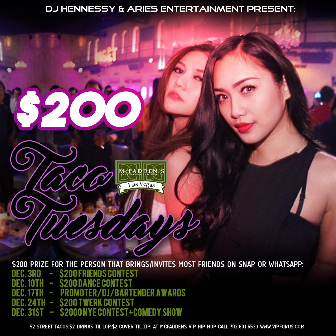 $2 Tuesday Las Vegas Latin Night Club: World Famous DJ Hennessy & Ulysis