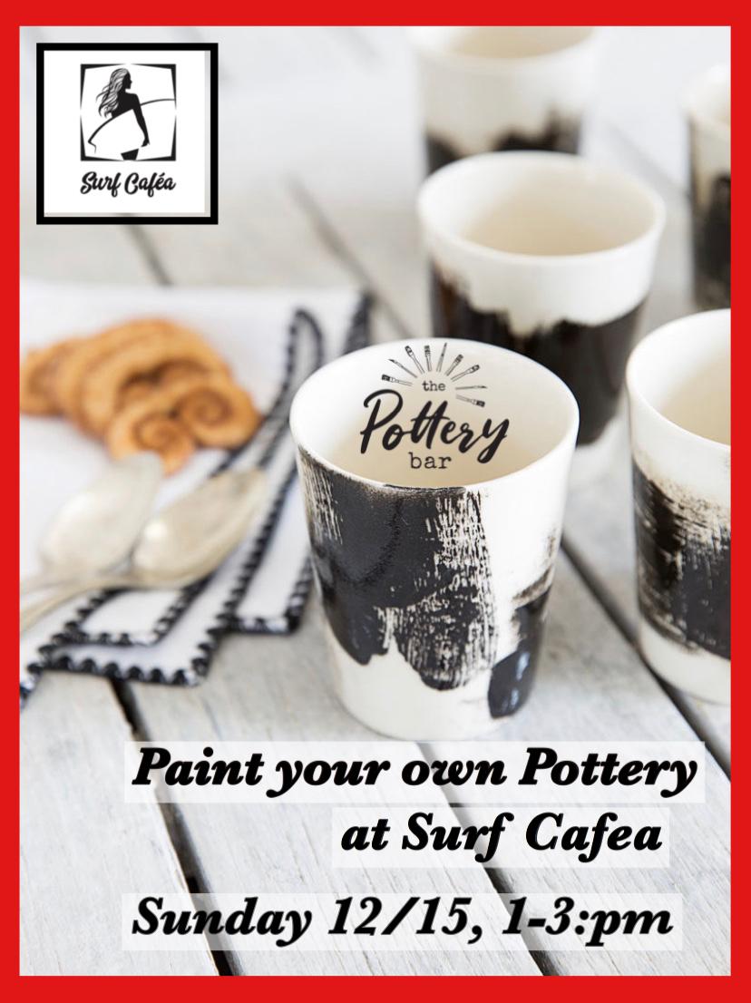 Paint your own pottery at Surf Cafea!