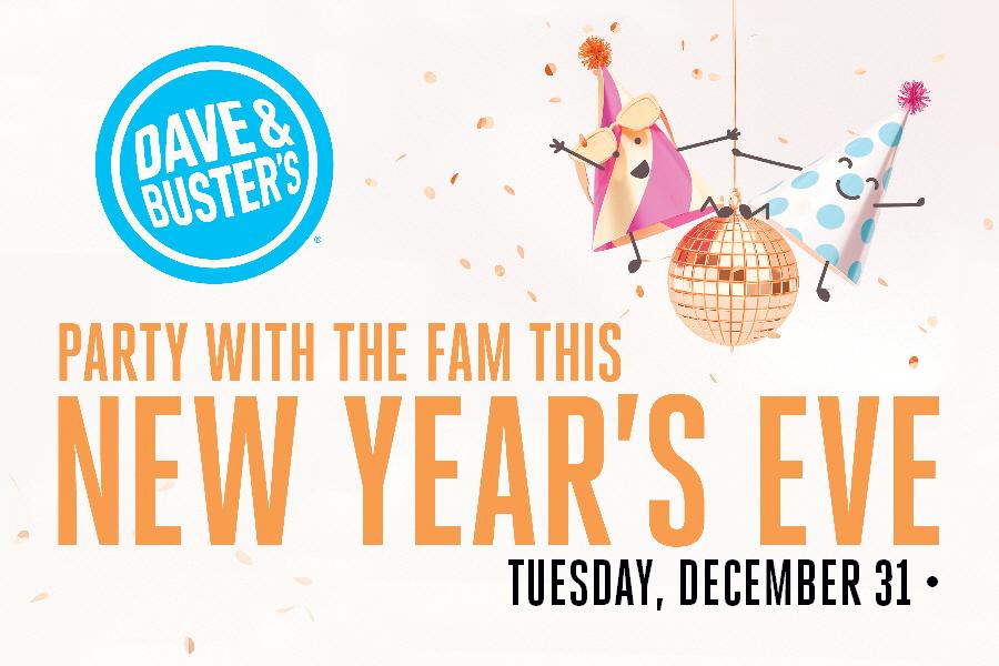 Dave & Buster's Cary Family New Year's Celebration 12/31/19 4:00pm-7:00pm