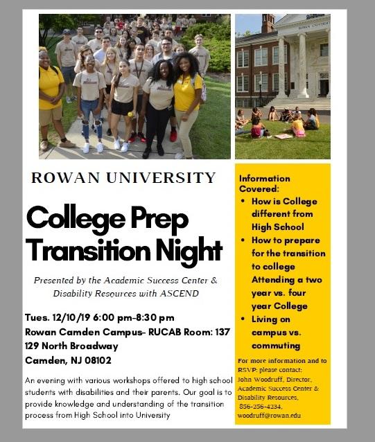 Rowan University College Prep Transition Night