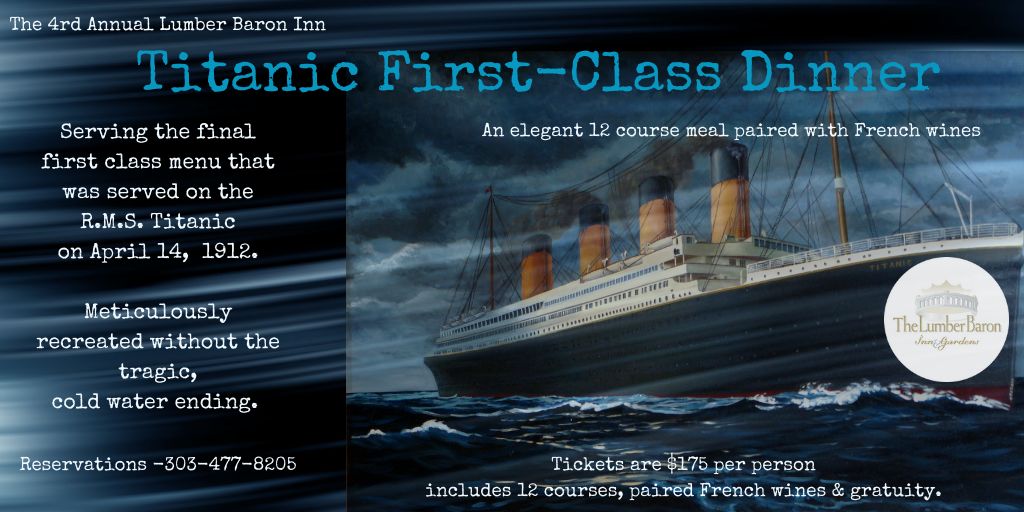 Titanic First Class Dinner (to be rescheduled)