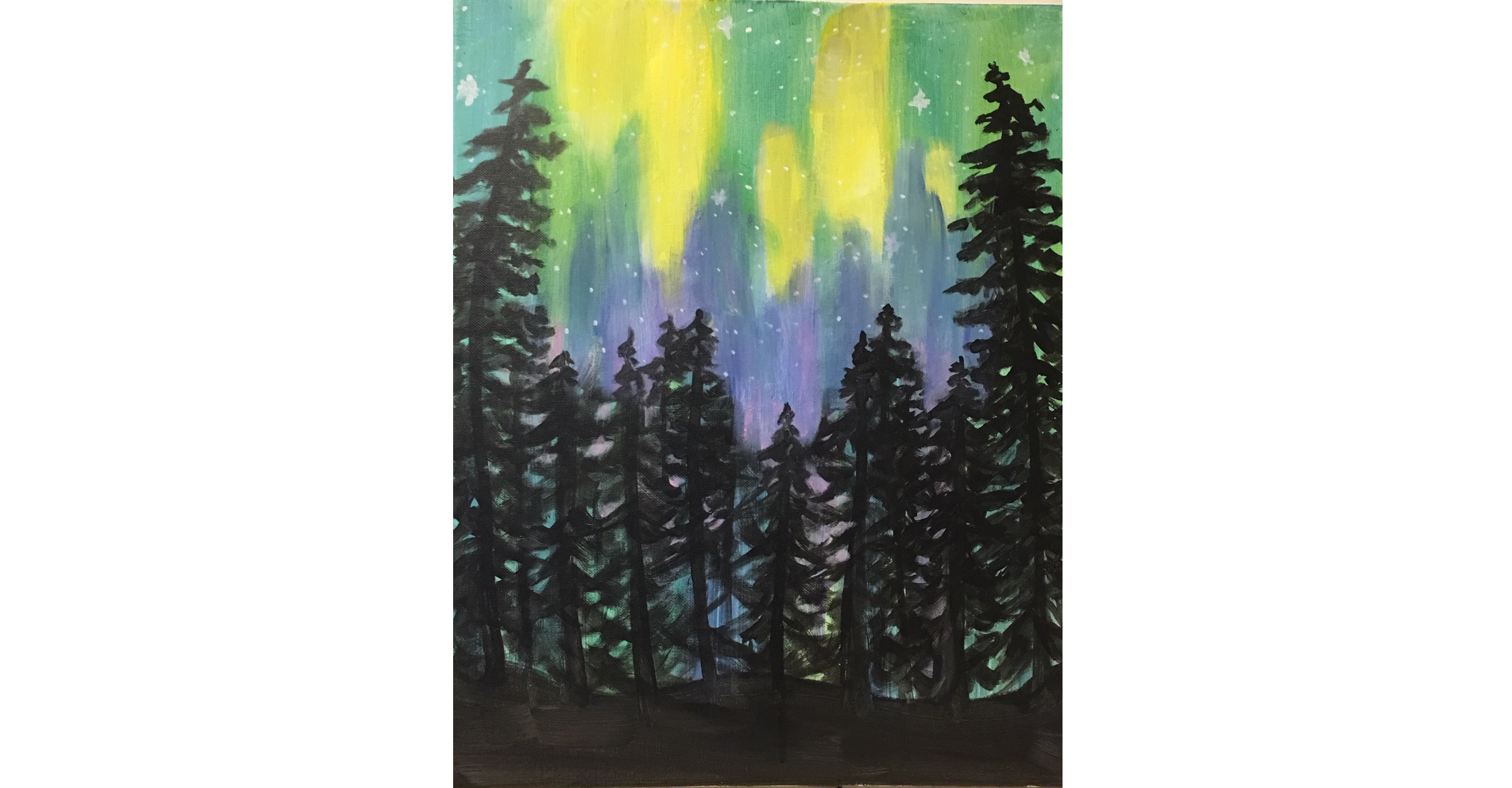 Northern Lights Forest Paint & Sip Night - Snacks Included