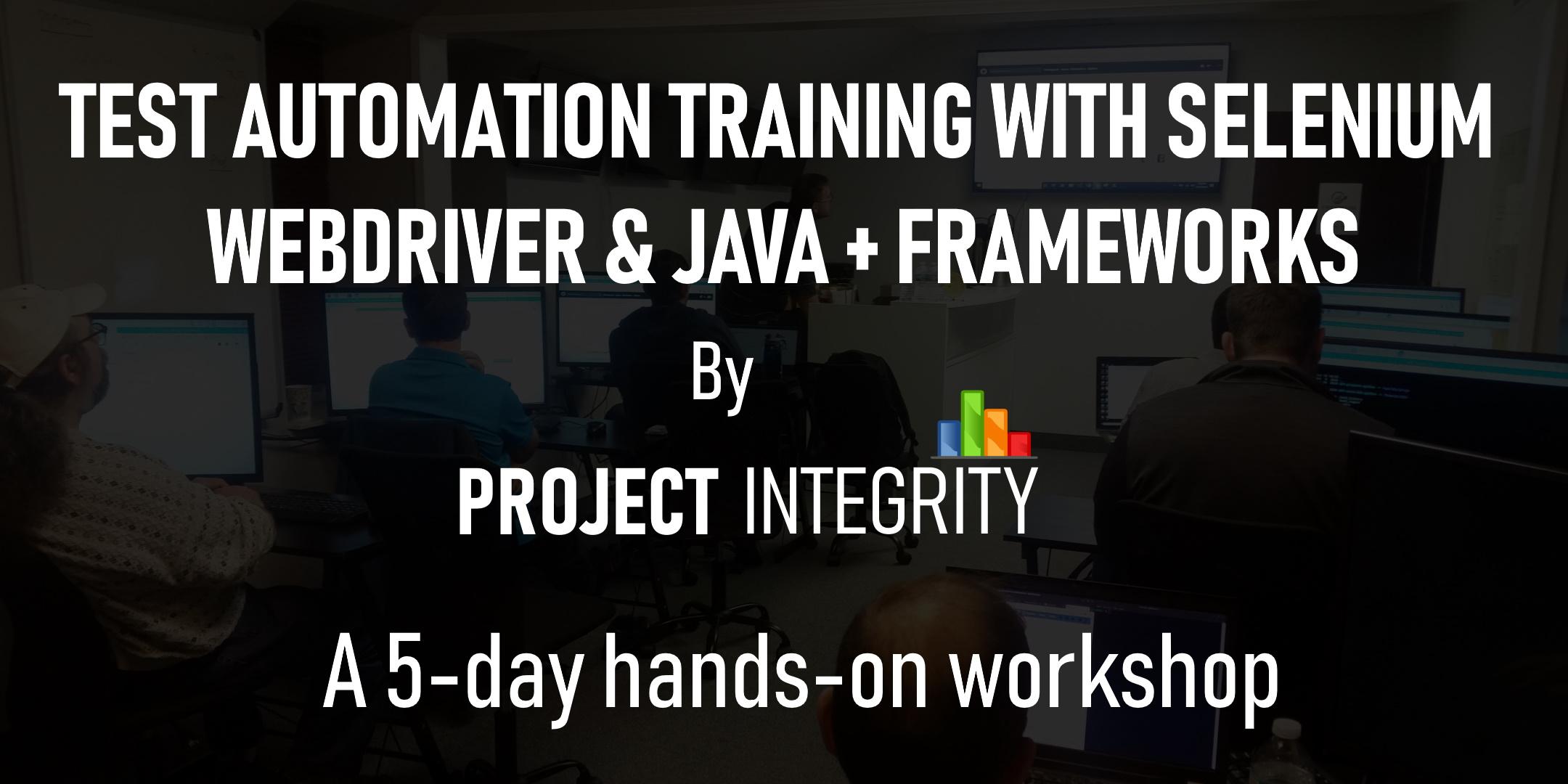 Test Automation Training With Selenium Webdriver And Java It Training 24 Feb 2020 5542