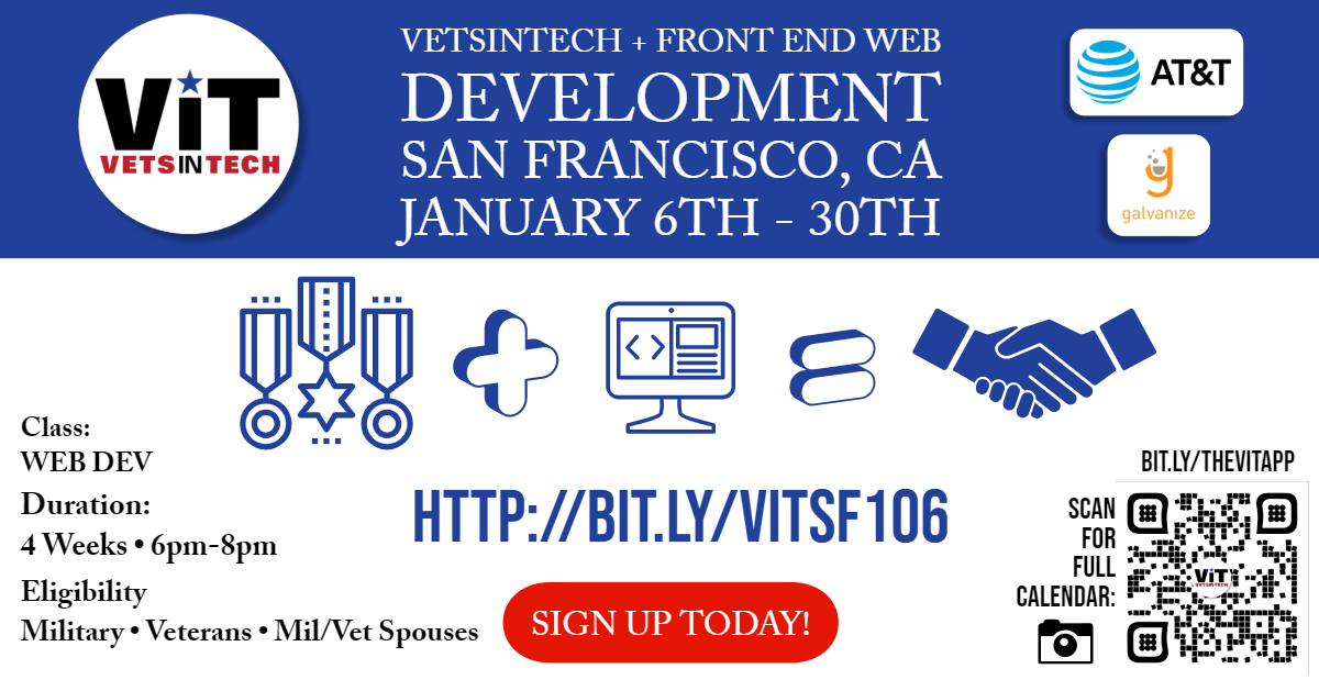 VetsinTech SF by AT&T @Galvanize Web Dev Training