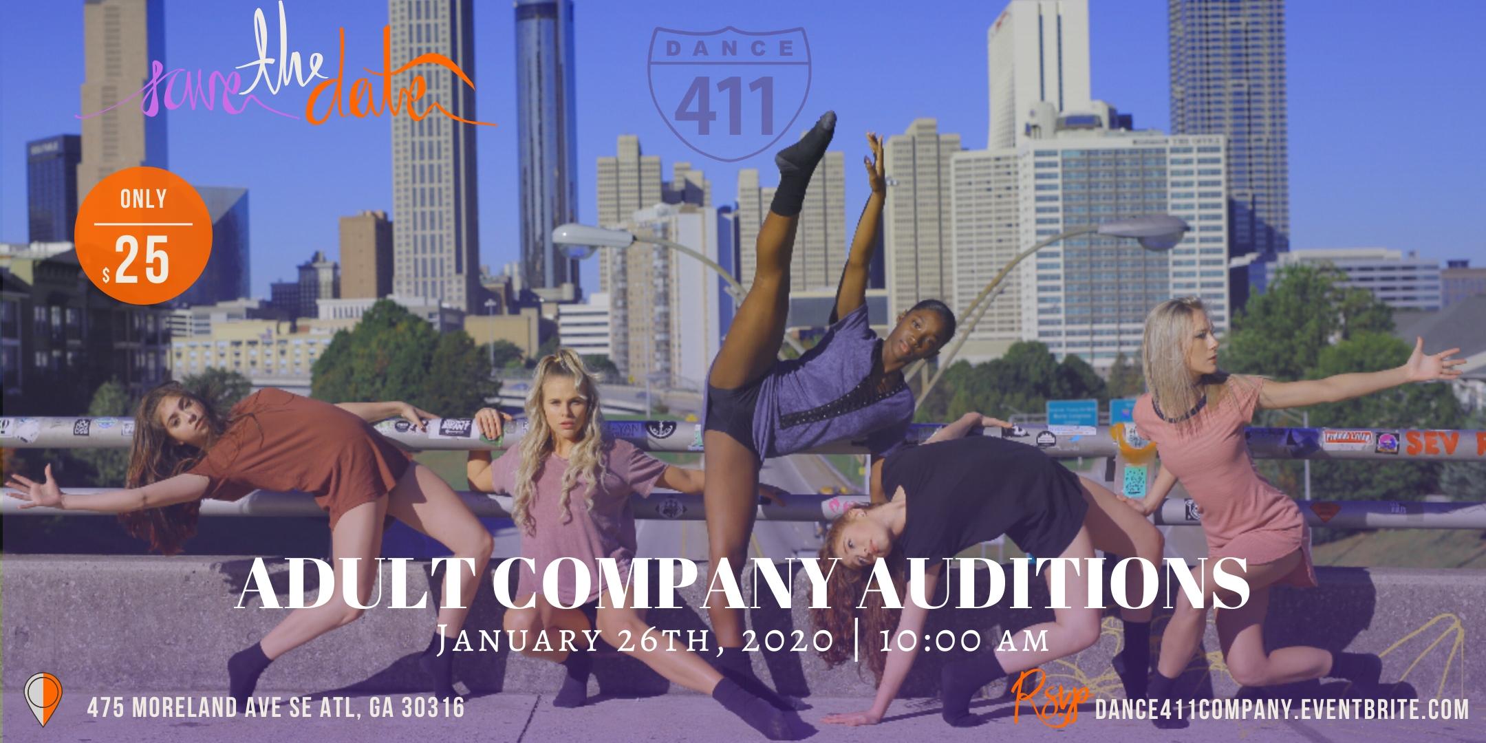 Dance 411 Adult Performance Company Auditions for 2020 Season