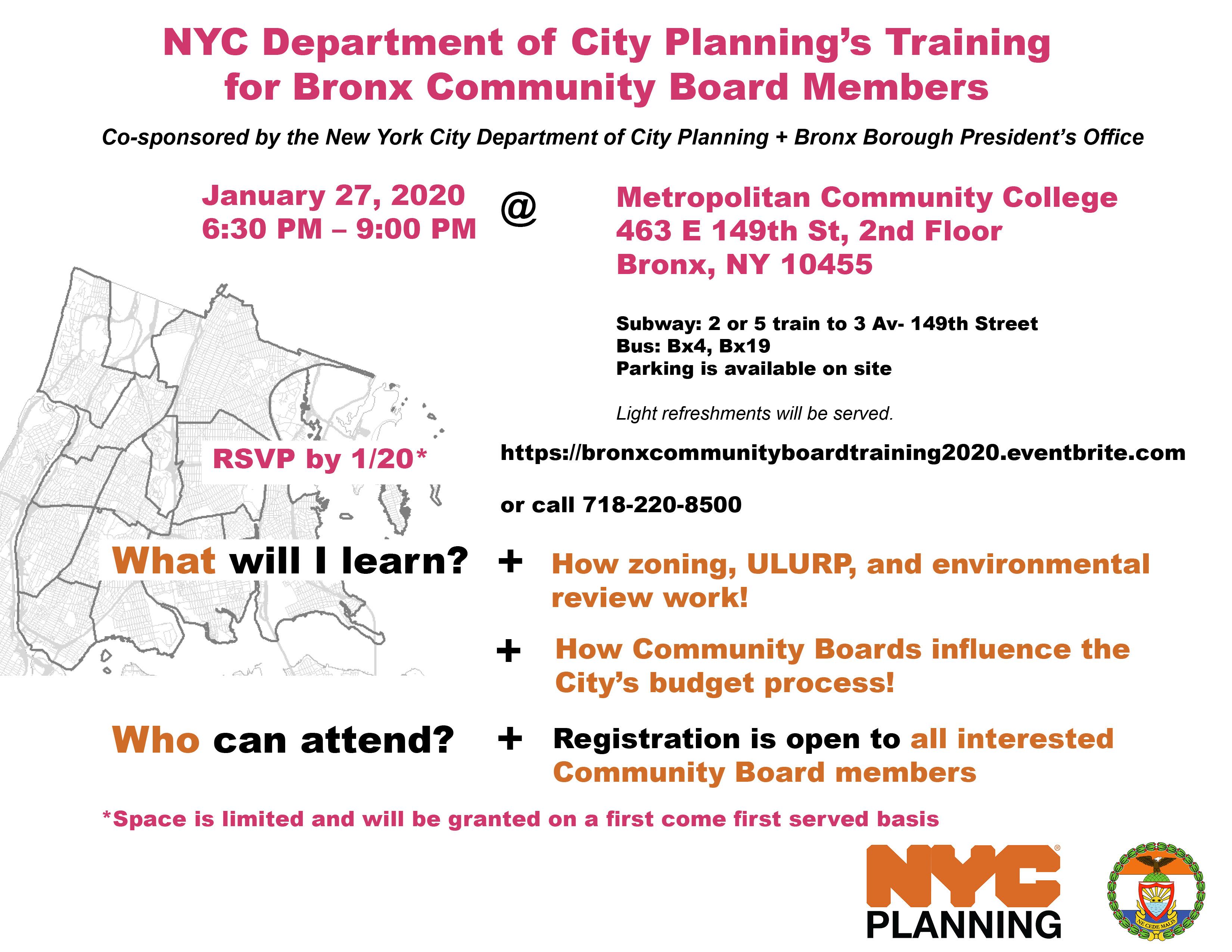 Department of City Planning's Training for Community Board Members, 2020