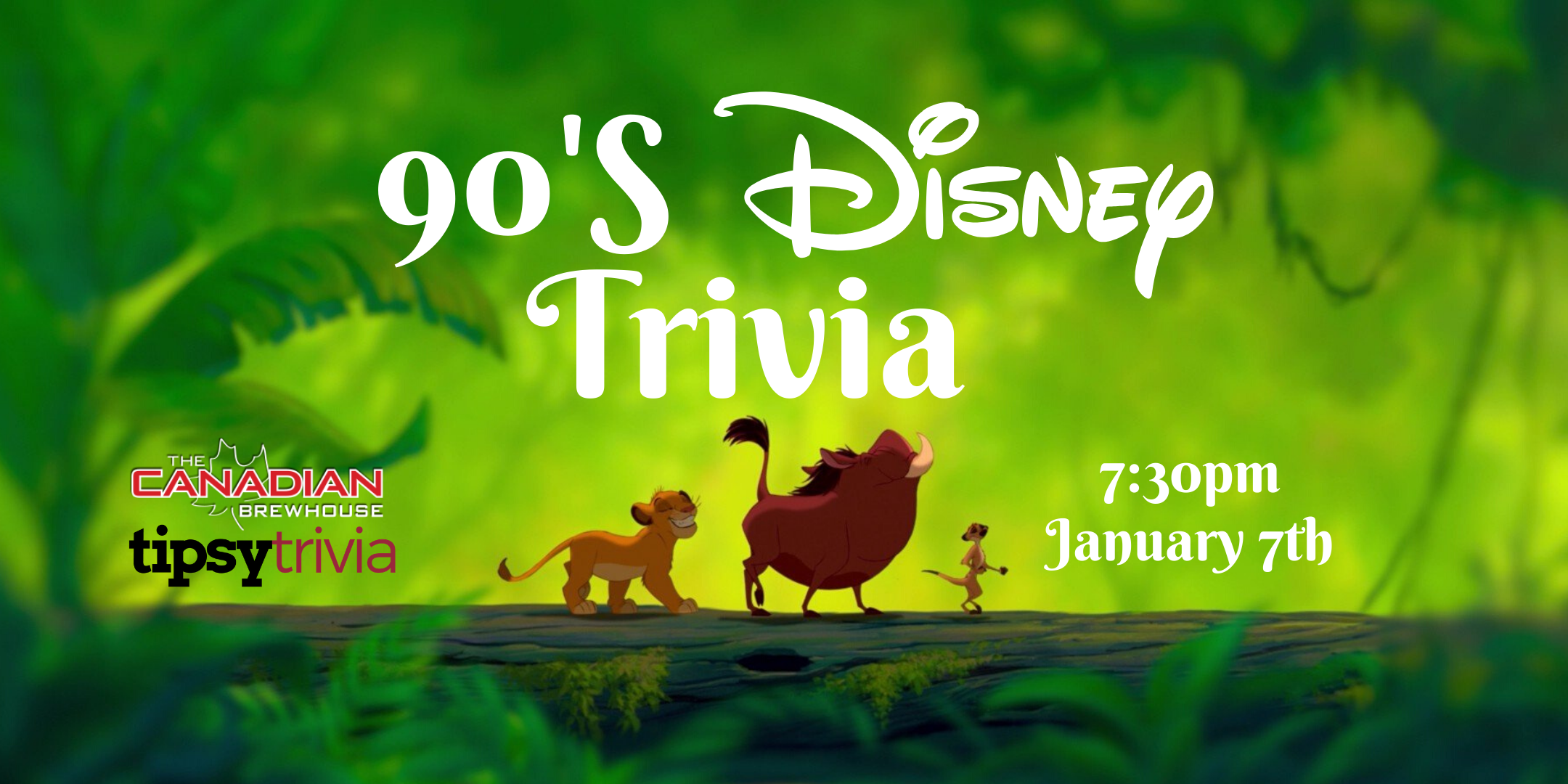 90s Disney Trivia - Jan 7, 7:30pm - CBH Ellerslie