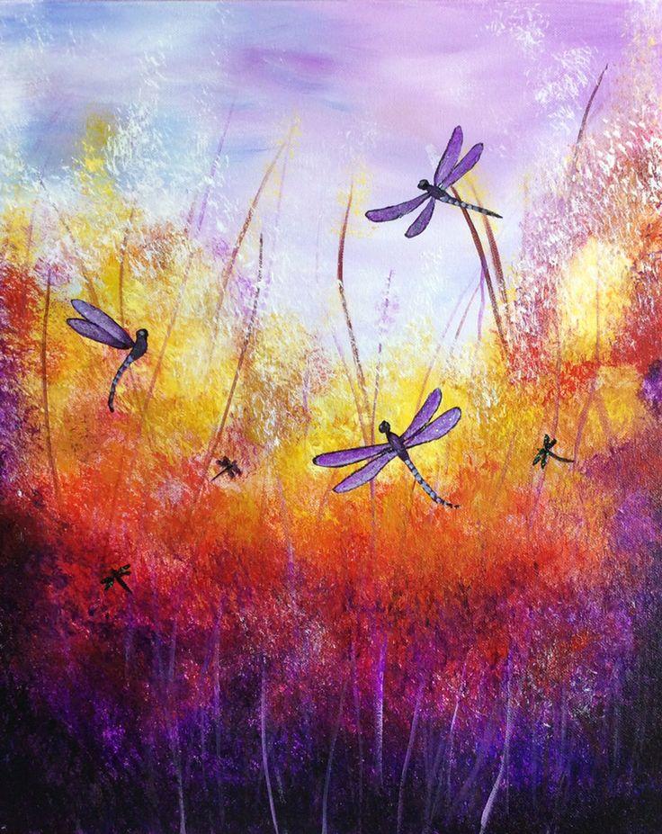 Dragonflies in Purple - Social Art class